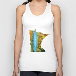 Map of Minnesota | Autumn Forest and Lake Unisex Tank Top