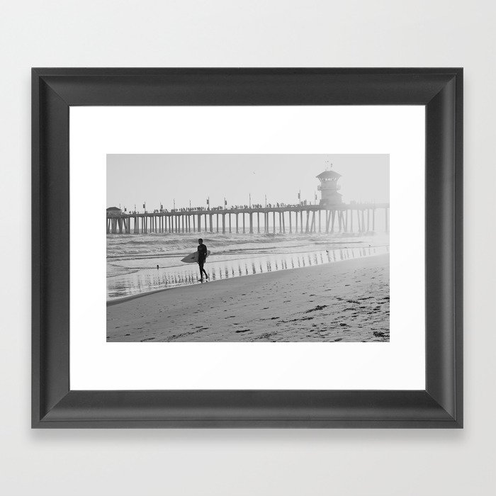 Huntington Beach Pier Framed Art Print