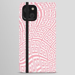 Pink and White Greek Key Liquify iPhone Wallet Case