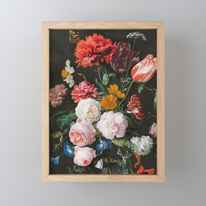 Dutch Golden Age Floral Painting Framed Mini Art Print
