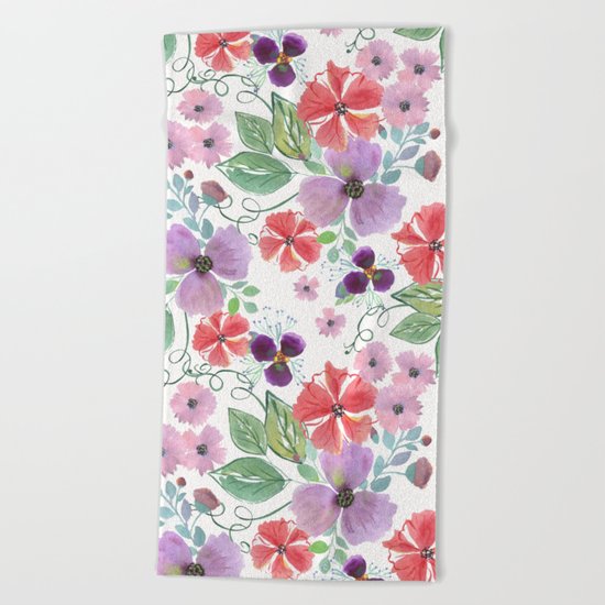 Floral pattern 7 Beach Towel