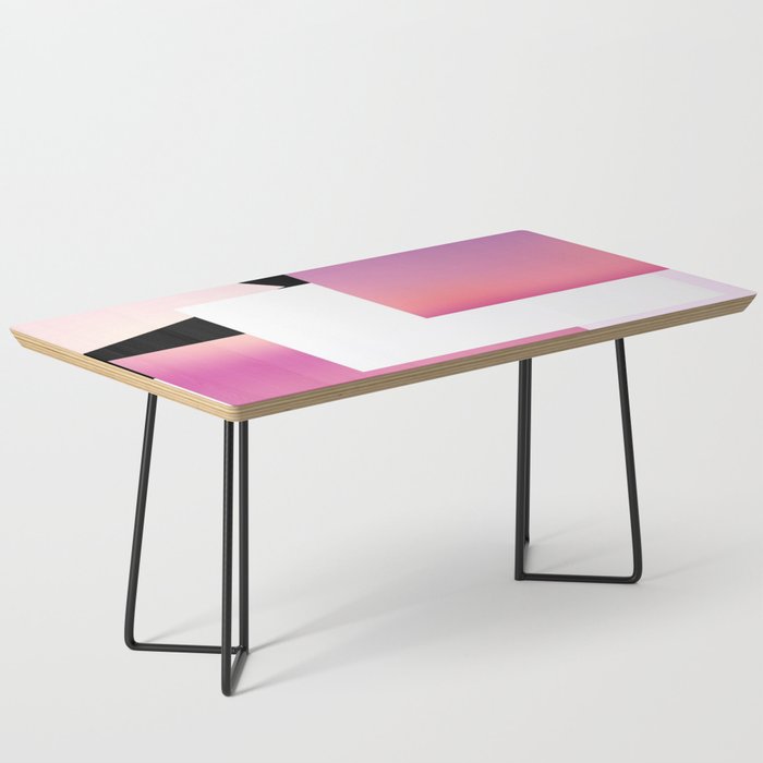 Bold Ombre Color Block Pink White Black Coffee Table