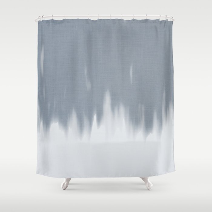 Muted Blues Textured Smear Shower Curtain
