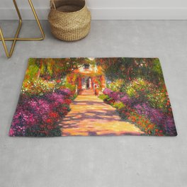 Pathway In Monets Garden At Giverny by Claude Monet Rug