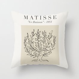 Matisse - "Le Buisson", Mid Century Abstract Art Decor Throw Pillow