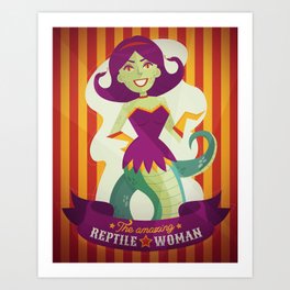 The amazing reptile woman Art Print