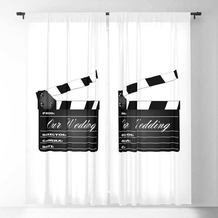 Our Wedding Clapperboard Blackout Curtain