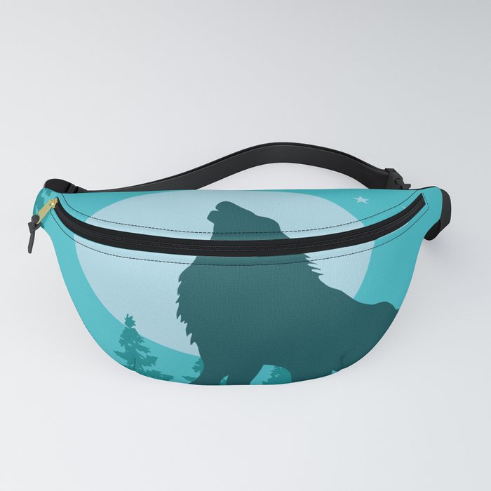 the wolf roars at the full moon Fanny Pack