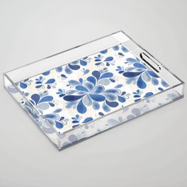 Blue Hydrangea Acrylic Tray