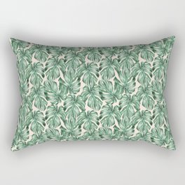 Watercolor Tropical Monstera Leaves Rectangular Pillow