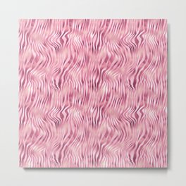 Pink Tiger Stripes Pattern Metal Print