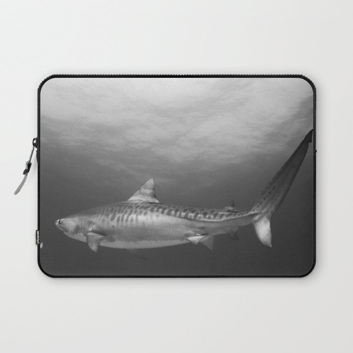 Tiger Shark, Black & White Laptop Sleeve