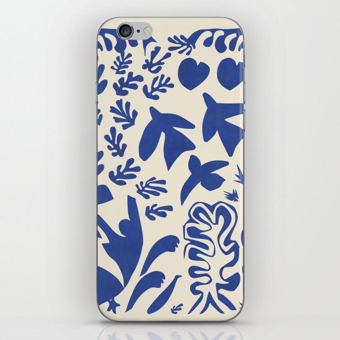 Blue Painting Pattern Matisse Inspired (jazz, Pool, Nude, leaves...) | Insp. by Famous Artists #4. iPhone Skin