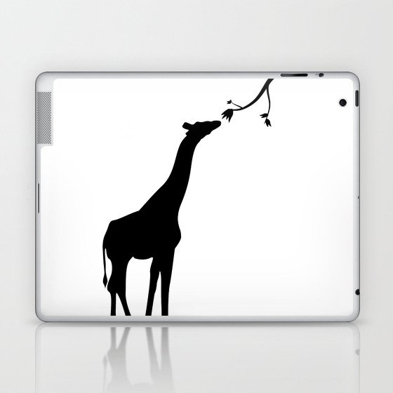 Giraffe reaching for leaves Laptop & iPad Skin