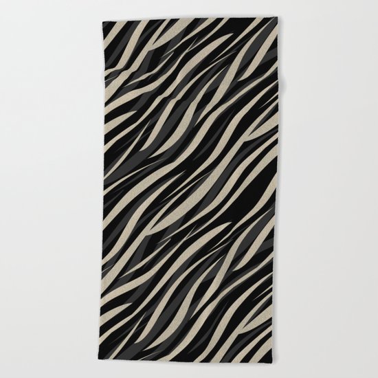 Tiger abstract striped pattern . Beach Towel