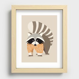 Whimsical Raccoon Recessed Framed Print