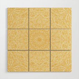 Most Detailed Mandala! Yellow Golden Color Intricate Detail Ethnic Mandalas Zentangle Maze Pattern Wood Wall Art