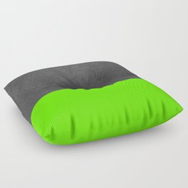 Neon Green and grey leather Floor Pillow