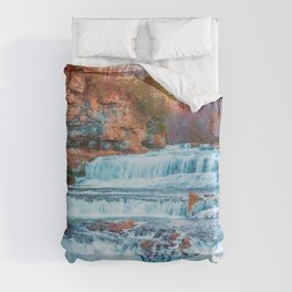 Colorful Waterfall | Long Exposure and Travel Photography Duvet Cover