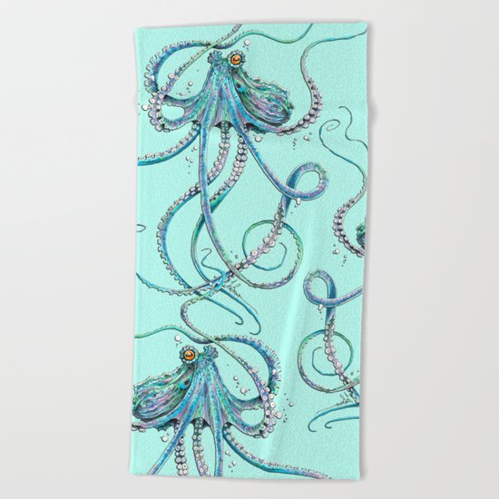 Drunk Octopus Beach Towel