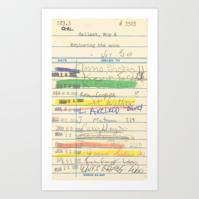 Library Card 3503 Exploring the Moon Kunstdrucke Library Card 3503 Exploring the Moon Kunstdrucke