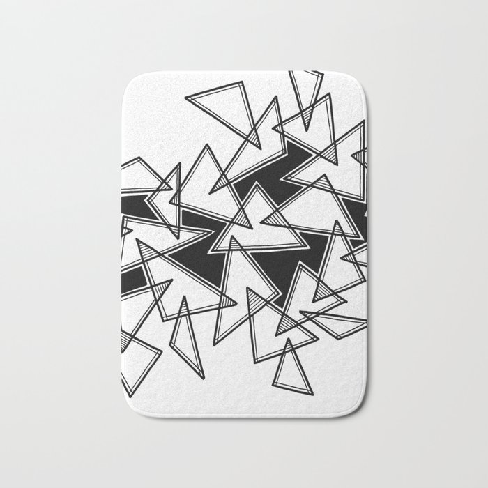 Triangles and Negative Space Bath Mat