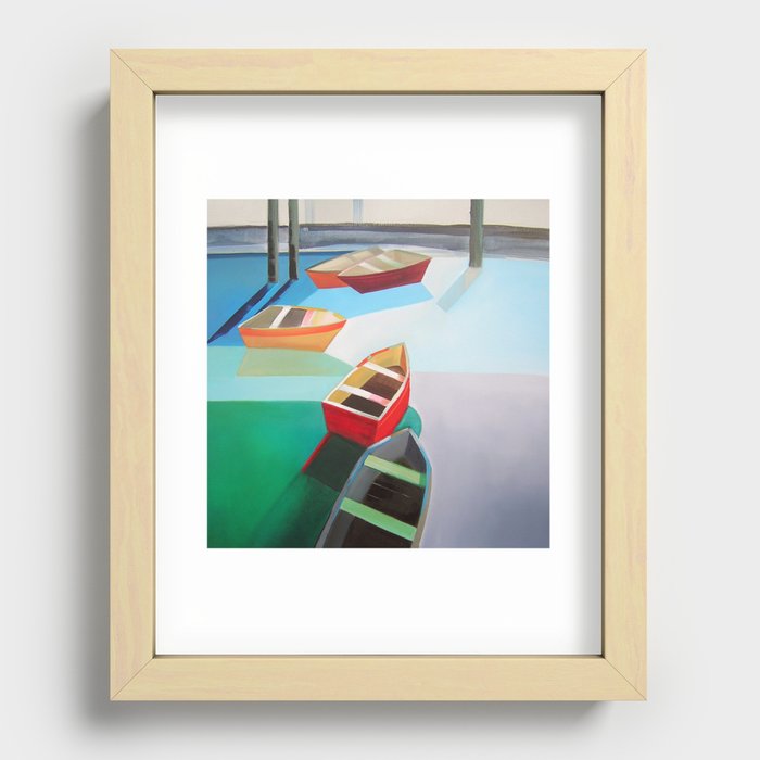 Five Boats Recessed Framed Print