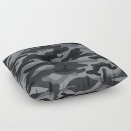 Camouflage Black And Grey Floor Pillow
