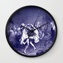 TamOShanter And The Witches Blue Vector Wall Clock