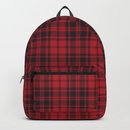 Red Plaid Tartan Textured Pattern Backpack