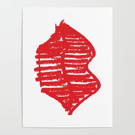 Red Lips Pattern and Print Poster