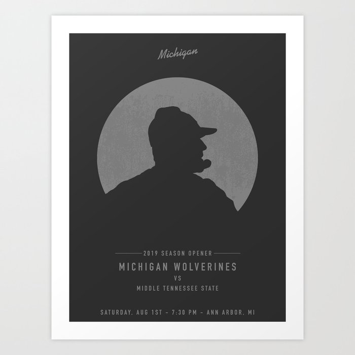 Michigan Wolverines Game Day Poster Week 1 Art Print By Adamgoyette Society6
