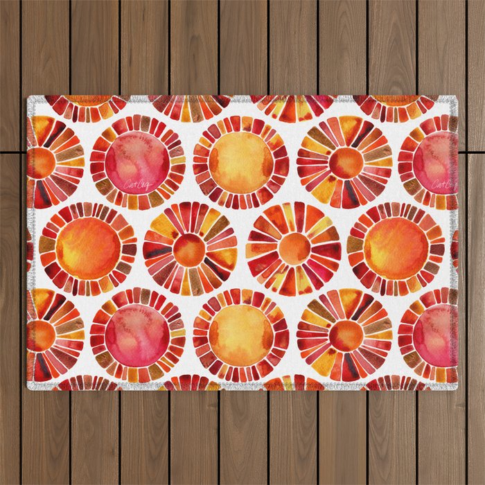 Sun Rays – Red & Orange Outdoor Rug