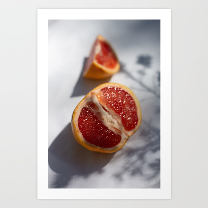 Original acrylic painting on paper unframed - blood orange citrus still  life