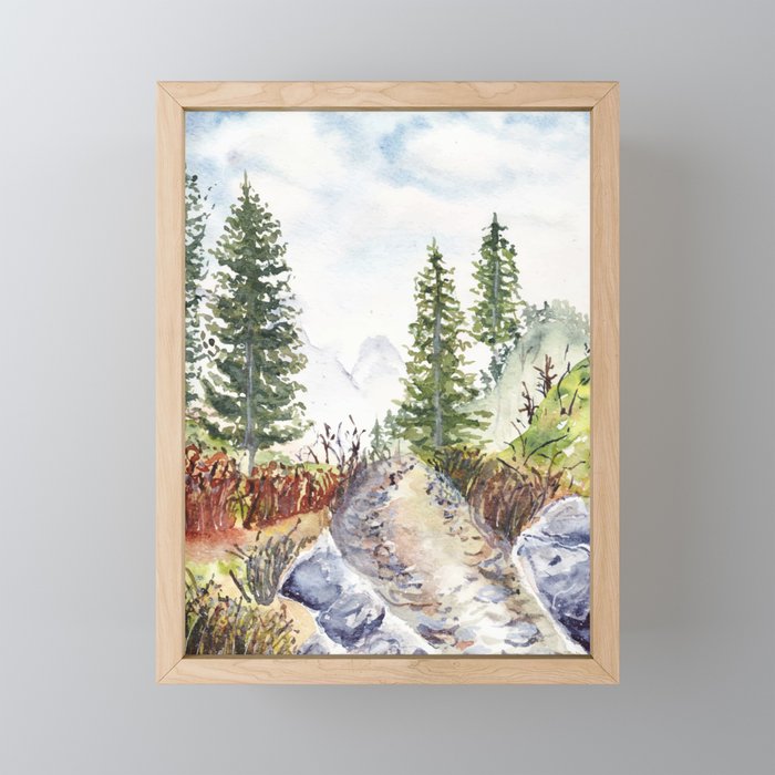 Hikers Adventure Framed Mini Art Print
