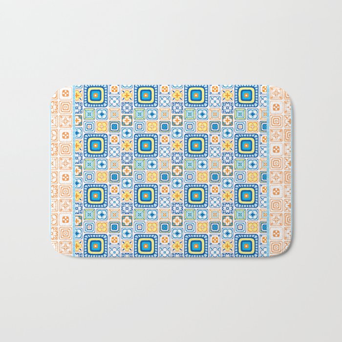 Colorful Happy Tiles Bath Mat