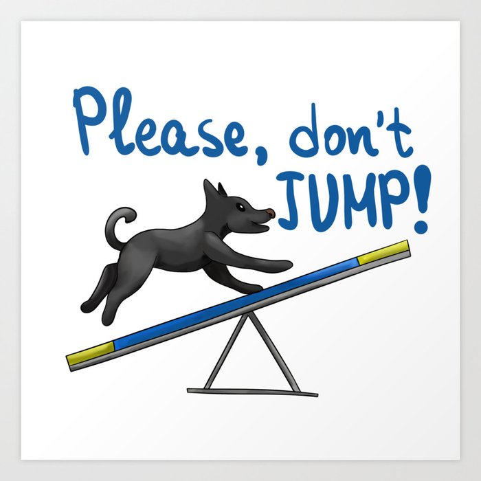 Funny dog agility Art Print
