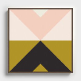 Split X Pink & Olive Framed Canvas