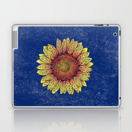 Swirly Sunflower Laptop & iPad Skin