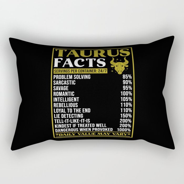 Taurus Star Sign Gift Facts Rectangular Pillow