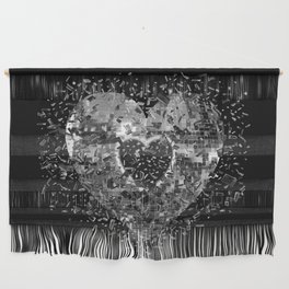 Shattered Silver Disco Ball Heart Wall Hanging