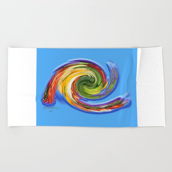 The whirl of life, W1.9C Beach Towel