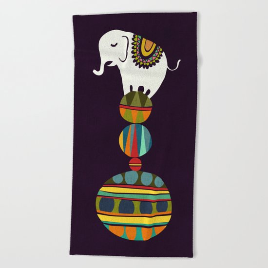 Elephant Circus Beach Towel