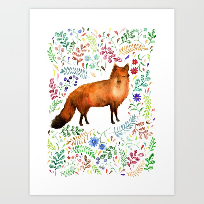 Spring fox Art Print