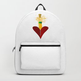 Love Champagne Backpack | Abstract, Valentine, Zippered, Metal, Connection, Isolated, Lock, Unlocking, Graphicdesign, Love 
