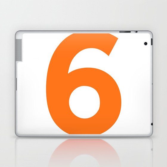 Number 6 (Orange & White) Laptop & iPad Skin