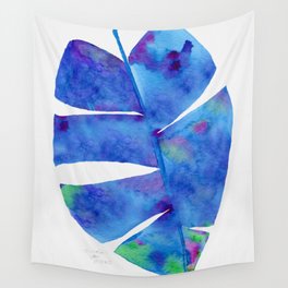 Glorious Blue Leaf Wall Tapestry