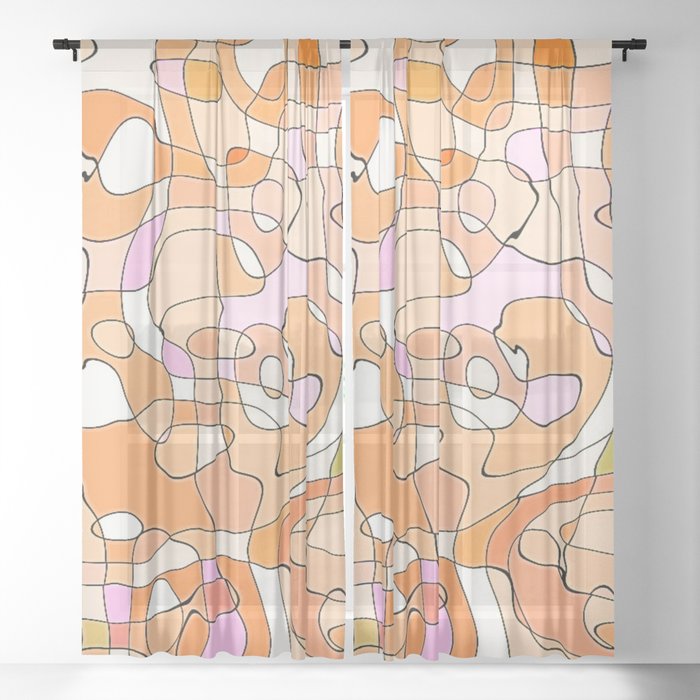 Abstract Pop 5 Sheer Curtain
