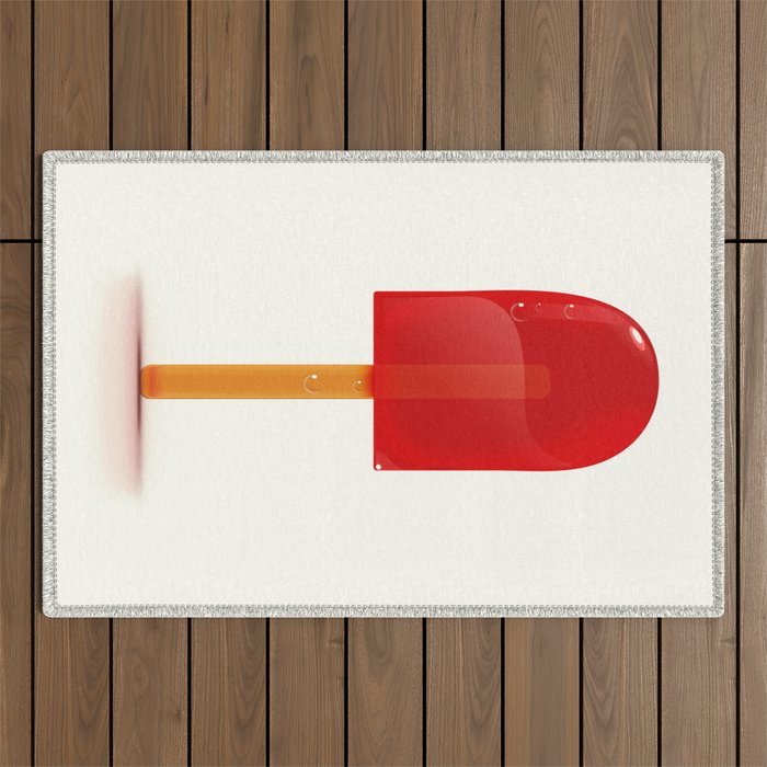 Bright Red Lolly. Outdoor Rug