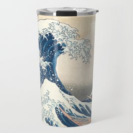 The Great Wave Off Kanagawa by Katsushika Hokusai Thirty Six Views of Mount Fuji - The Great Wave Travel Mug